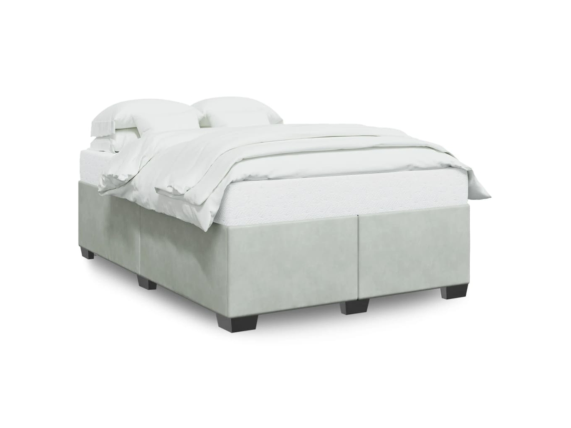Estrutura de cama sem colchão 140x190 cm veludo cinzento claro MAISON EXCLUSIVE