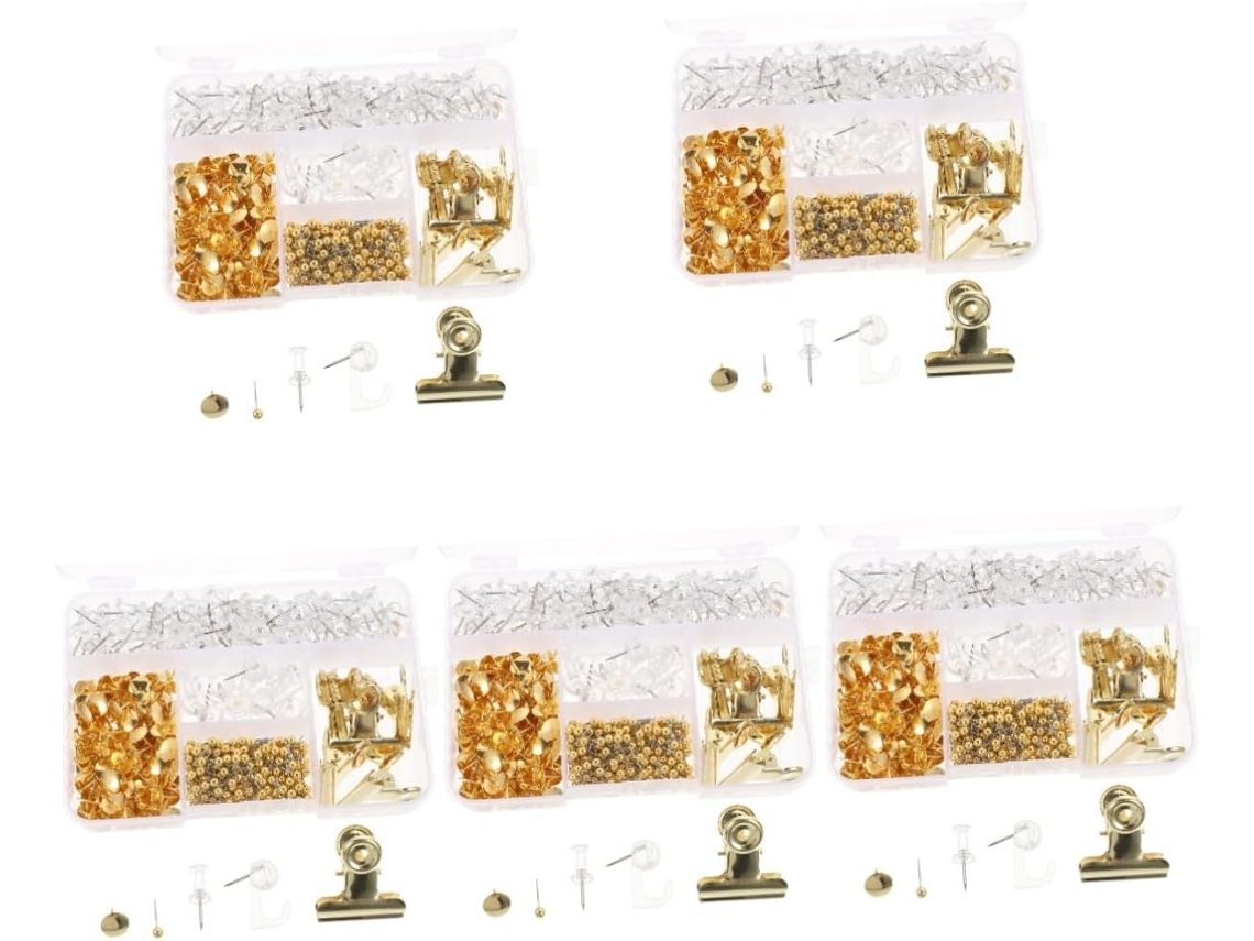 Conjunto De 5 Clipes Metálicos Multiuso Para Escritório, Material