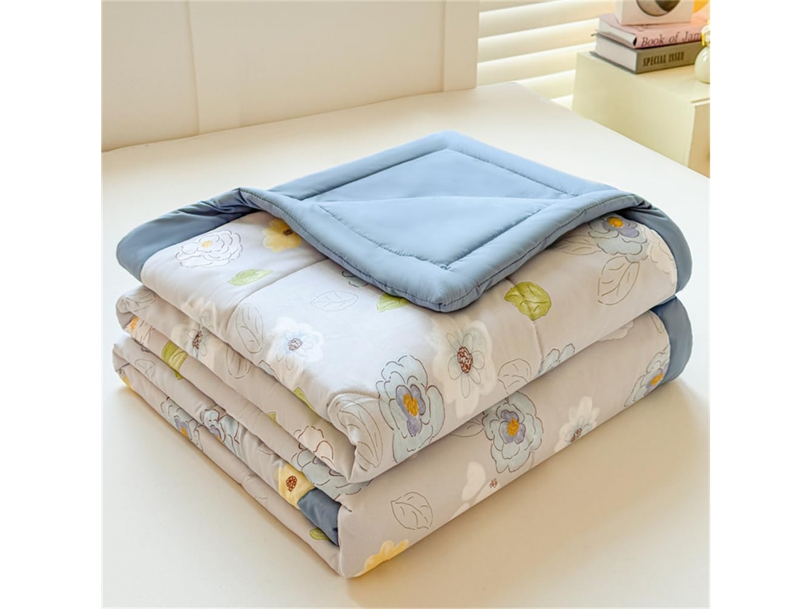 Colcha Acolchoada Fansu Capa de Cama Manta para Ar Condicionado Enchimento Algodão Sofá com Estampa Floral Nór