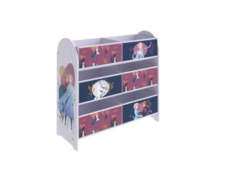 Prateleira de brinquedos - Disney Home - Frozen - 6 caixas de armazenamento de tecido - Roxo - Menina