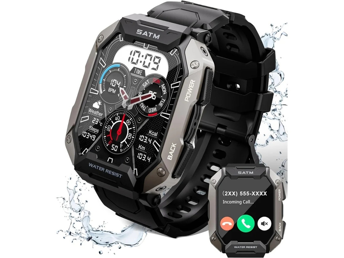 Smartwatch Para Homens Com Resposta/fazer Chamadas Mais De 100 Modos Esportivos Relógio Fitness À Prova Dágua Ip68 Bateria De Longa Yizhood
