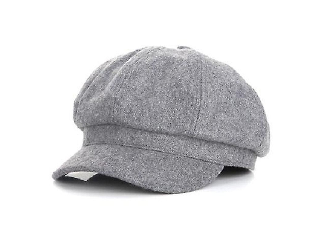 Boina feminina octogonal de aba reta, modelo jornaleiro, modelo 2026, ideal para inverno, primavera e outono, tamanho M (56-58 cm), monocromática.