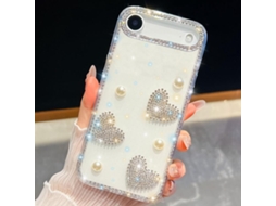 Capa Para Iphone 17 Air Com Pérola Brilhante E Coração, Resistente A Impactos E Com Quatro Cantos Reforçados.