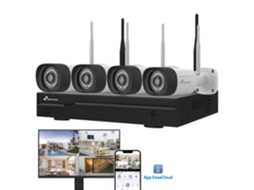 Nivian Kit Câmaras De Vigilância Profissional Wifi Superhd Com 4 Câmaras Ip E Gravador 16ch - Para Casas E Negócios - Visão Noturna, Detecção Humana I