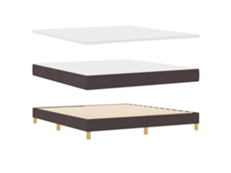 Cama Box Springs Moderna Com Espuma De Alta Densidade Vidaxl Castanho Tecido (180x200 Cm)