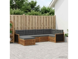 Vidaxl Conjunto De Sofás Para Exterior 6 Pcs Natural E Antracite