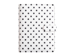 A5 Loose Leaf Budget Planner With Multiple Card Slots, White Speckled Financial Planning Work Notebook