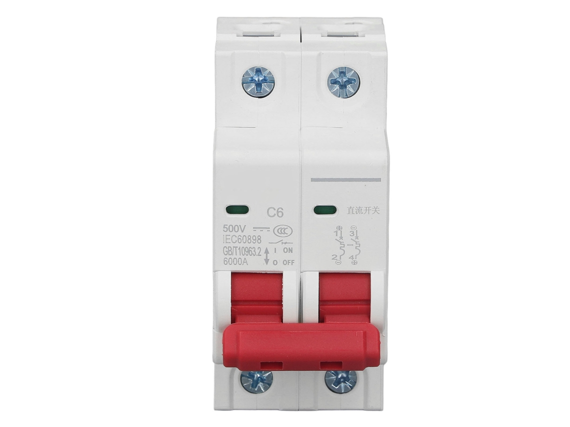 Disjuntor DC 2p Pequeno 6a 500v 6000a Capacidade de Interrupção para Sistema Solar PV | S/MARCA