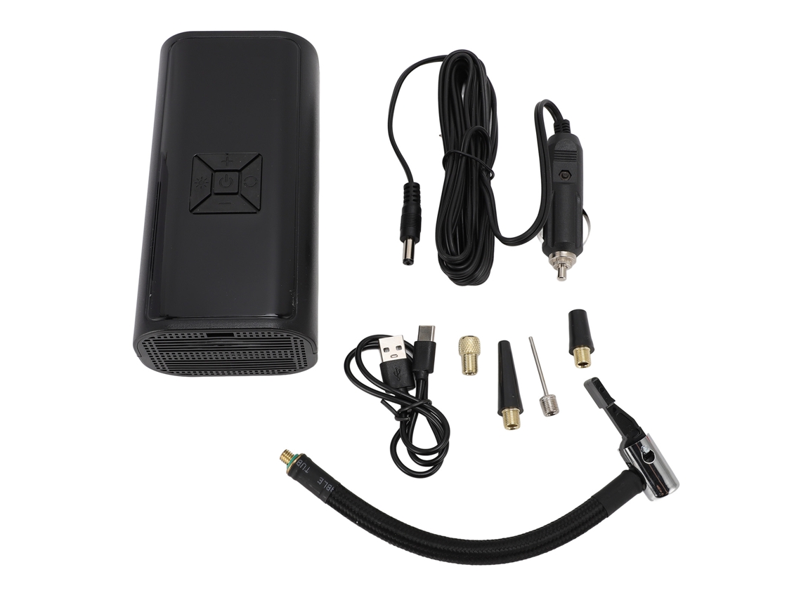 Bomba de Ar Sem Fio 150psi 4500mah com Manômetro Lanterna Sos