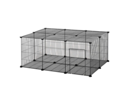 Recinto De Estimação Diy S Com 22 Painéis E Porta Modular Para Coelhos 105x70x45 Cm Preto