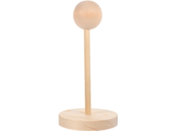 Apoio Prático Para Perucas, Estavel E Para Secagem, Na Madeira Cáqui, Para Cabeças De Boneca Bjd.