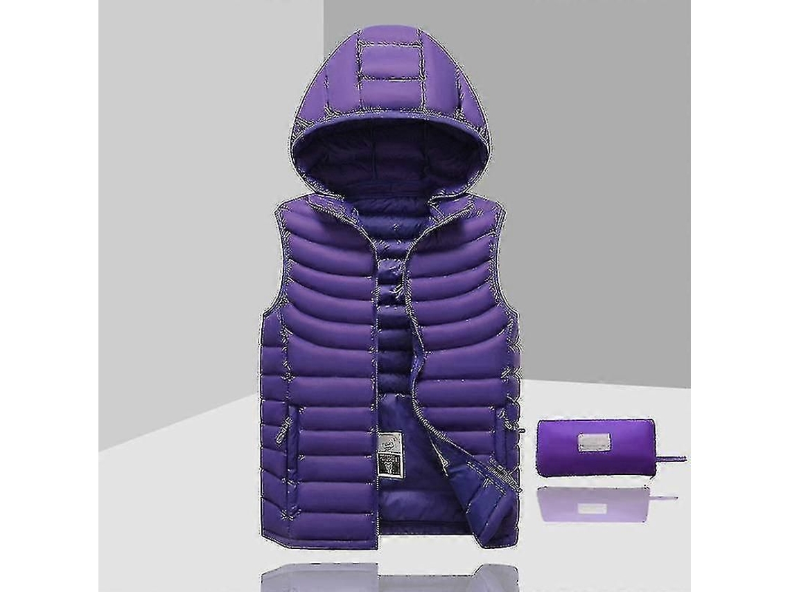 Chaqueta Sem Mangas com Capuz Removível para Homens, Poliéster, Azul Preto Verde Cinza Branco Bege Laranja Roxo | S/MARCA