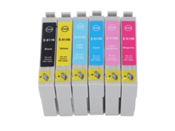 Cartucho de tinta Bk CMY Lc Lm 6 núcleos de impressão Acessório Para Papel Foto Documento T0811n-t0816n