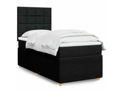 Vidaxl Cama Com Molas/colchão 90x190 Cm Tecido Preto