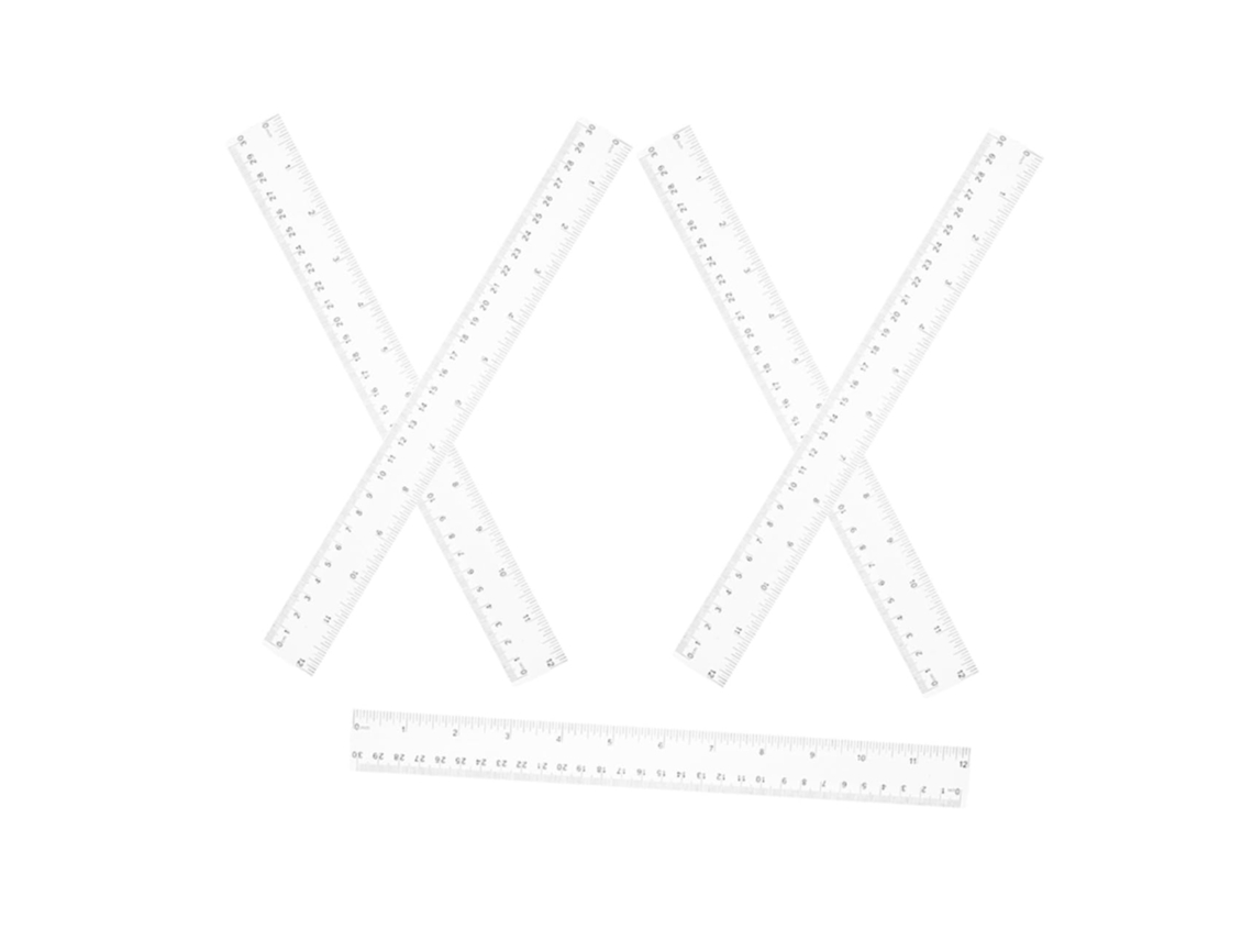 Conjunto De 5 Réguas Transparentes Plástico Com Medidas Em