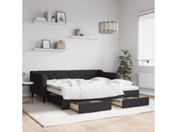 Daybed With Trundle, Daybeds With Trundles Vidaxl Preto Tecido (90 X 190 Cm)