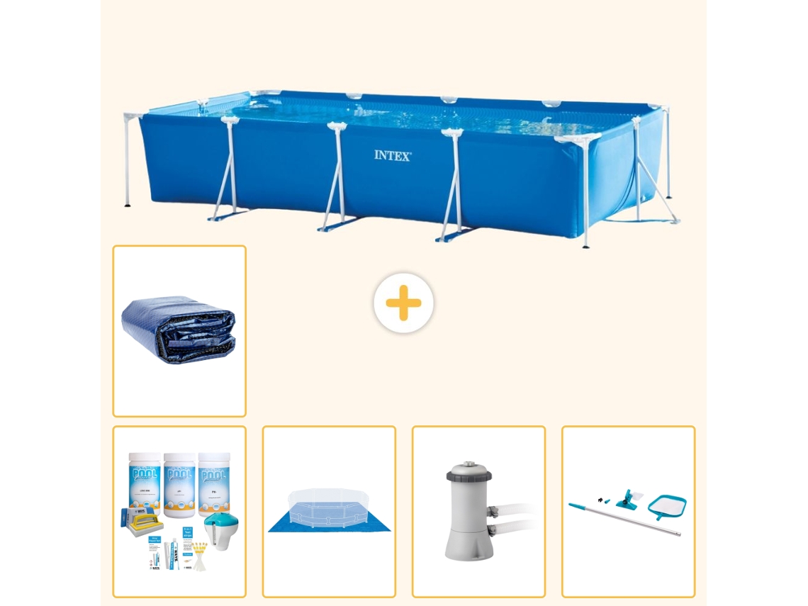 Intex Piscina Com Estrutura Retangular - 450x220x84 Cm - 6-peças S20075