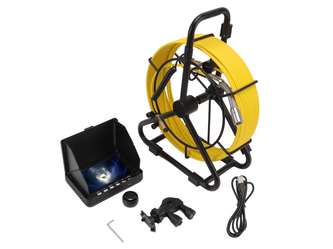 Câmera De Inspeção De Cano 18mm Sewer 1080p Com Lcd 5 Polegadas Usb