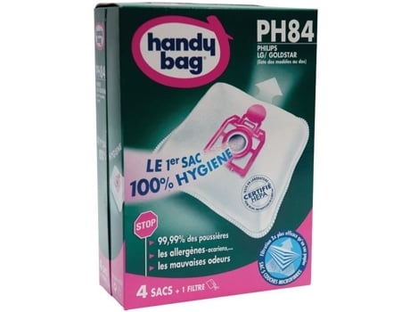 Conjunto De 4 Sacos De Aspirador Não Tecido Ph84 Para Philips Handy Bag