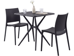 Conjunto De Jardin Amino Com 2 Cadeiras Preto