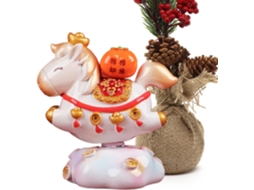 Escultura De Cavalo Chinesa | Estatuetas Fofas De Pônei Para Decoração De Escritório Que Simboliza Prosperidade
