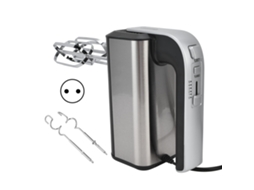 Batedeira Elétrica Portátil 5 Marchas, Inox, para Ovos, Mistura, Cozinha, 500W