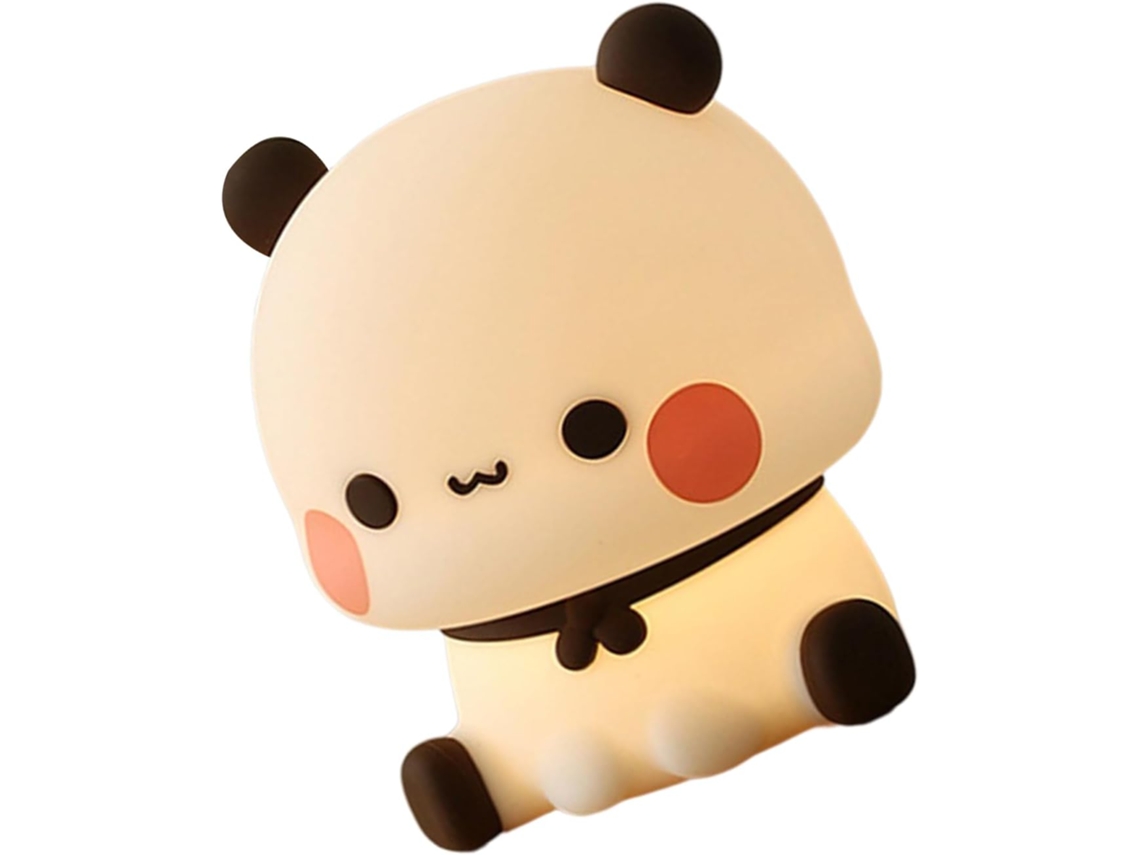 Luminária noturna de silicone Macio em formato de panda, alimentada por USB.