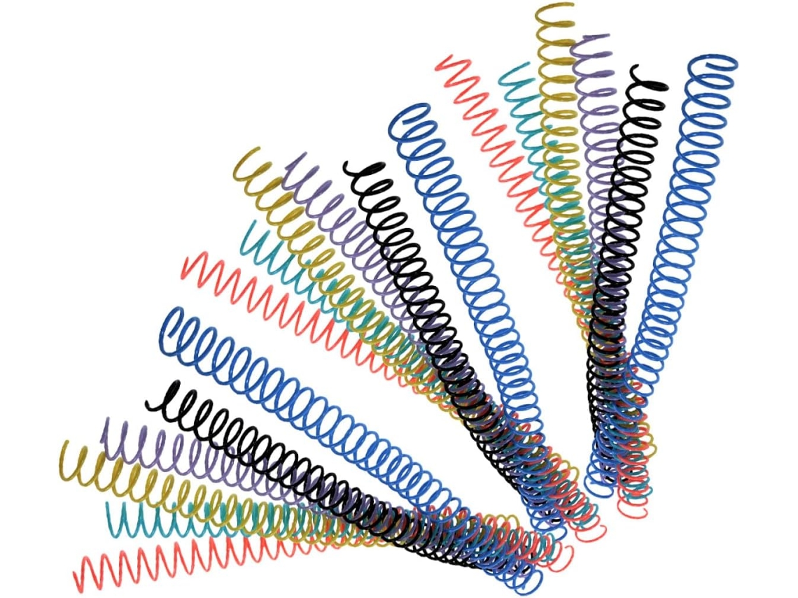 Conjunto De 18 Argolas Para Arquivo, Feitas Com Fio De Telefone, Em Cores Sortidas Amarelo, Marrom, Azul, Verde, Rosa E