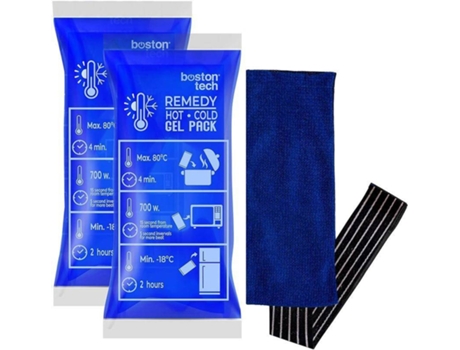 2 Bolsas de Gel para Frio e Calor 29X12Cm. Inclui 1 Capa de Tecido com Faixa de Compressão. Ideal para Tratamento de Dores e Lesões BOSTONTECH