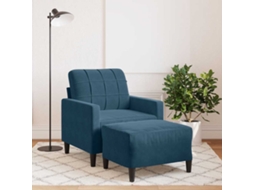 Vidaxl Poltrona Com Apoio De Pés 60 Cm Veludo Azul