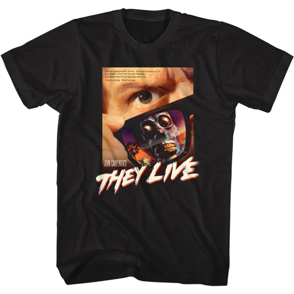 Unisex Adult T-shirt Rockinstone They Live Movie Poster Black Sizem