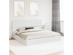 Vidaxl Estrutura De Cama Com Armazenamento E Cabeceira Branco