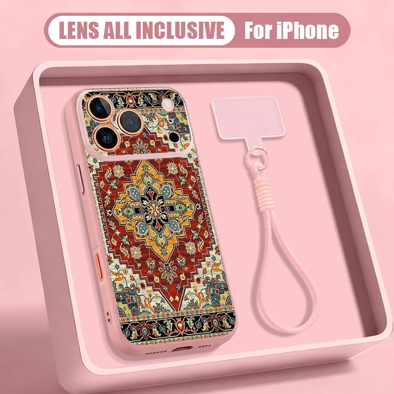 Capa Para Iphone 17 Pro Com Cordão Magnético E Estampa Retrô (rosa), Pc