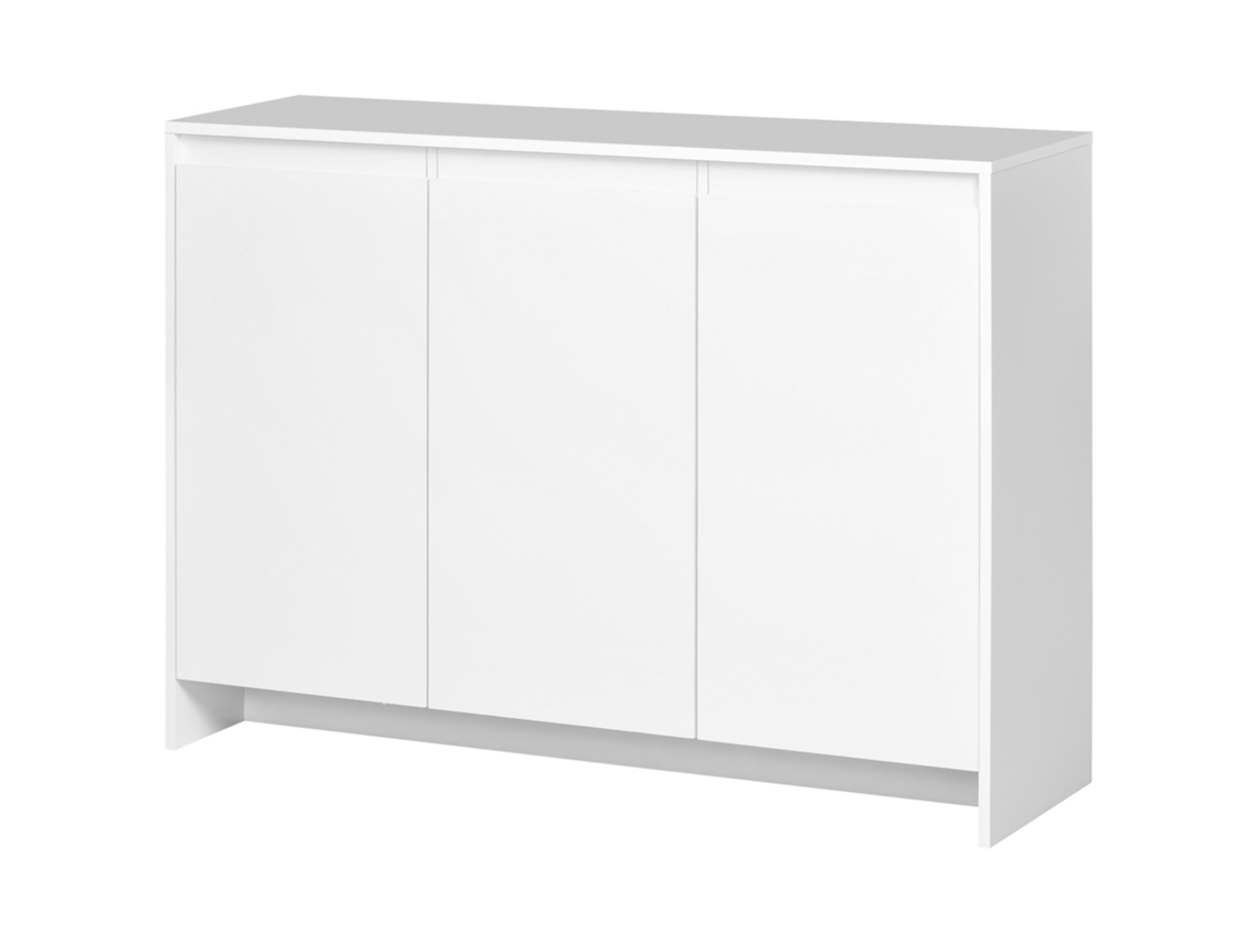 Aparador 3 Portas com Prateleiras Ajustáveis e Suporte Tv soft close 120x35x85 Cm branco | S/MARCA