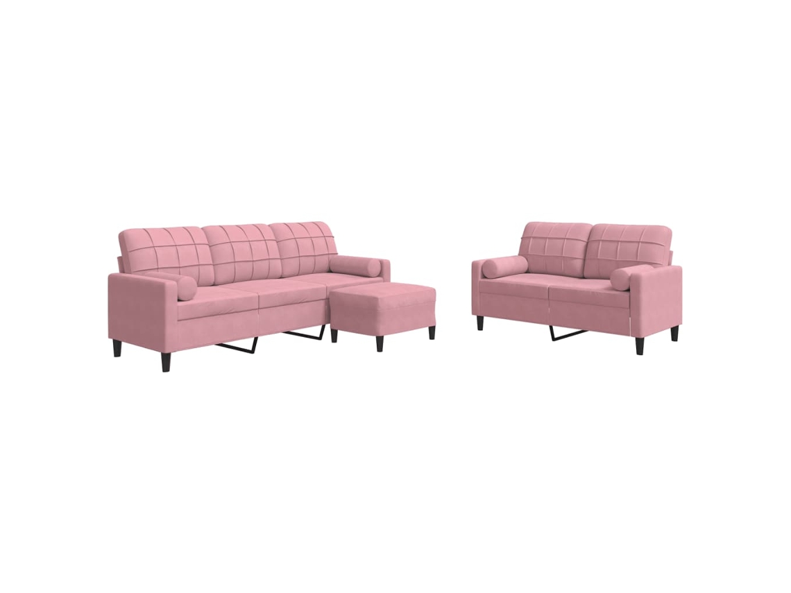 Sofa Set, Sofa Sets Vidaxl Cor-de-rosa Veludo (n/a)