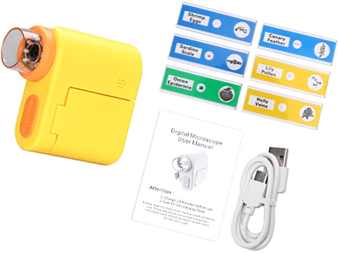 Microscópio Infantil com Tela Lcd de 2 Polegadas, Ampliação de 1000x, Bolsa Digital Portátil e Conexão Usb para Pc. SFUSHOS