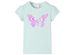 T-shirt De Manga Curta Para Criança Menta-claro 128