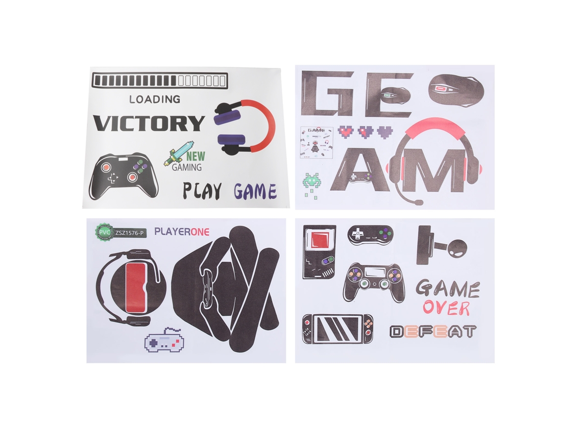 Adesivos de Parede Autoadesivos para Consoles de Jogos, Faça Você Mesmo, Decalque para Sala de Estar, Quarto e Fundo CHABERLU