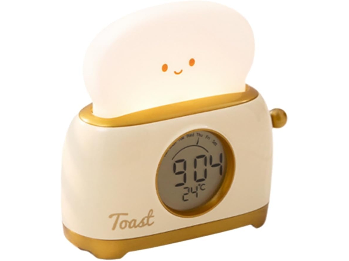 Luminária Noturna Led Regulável Toast, Conjunto Com Três Conjuntos De Despertador, Abajur De Cabecei Gokoco