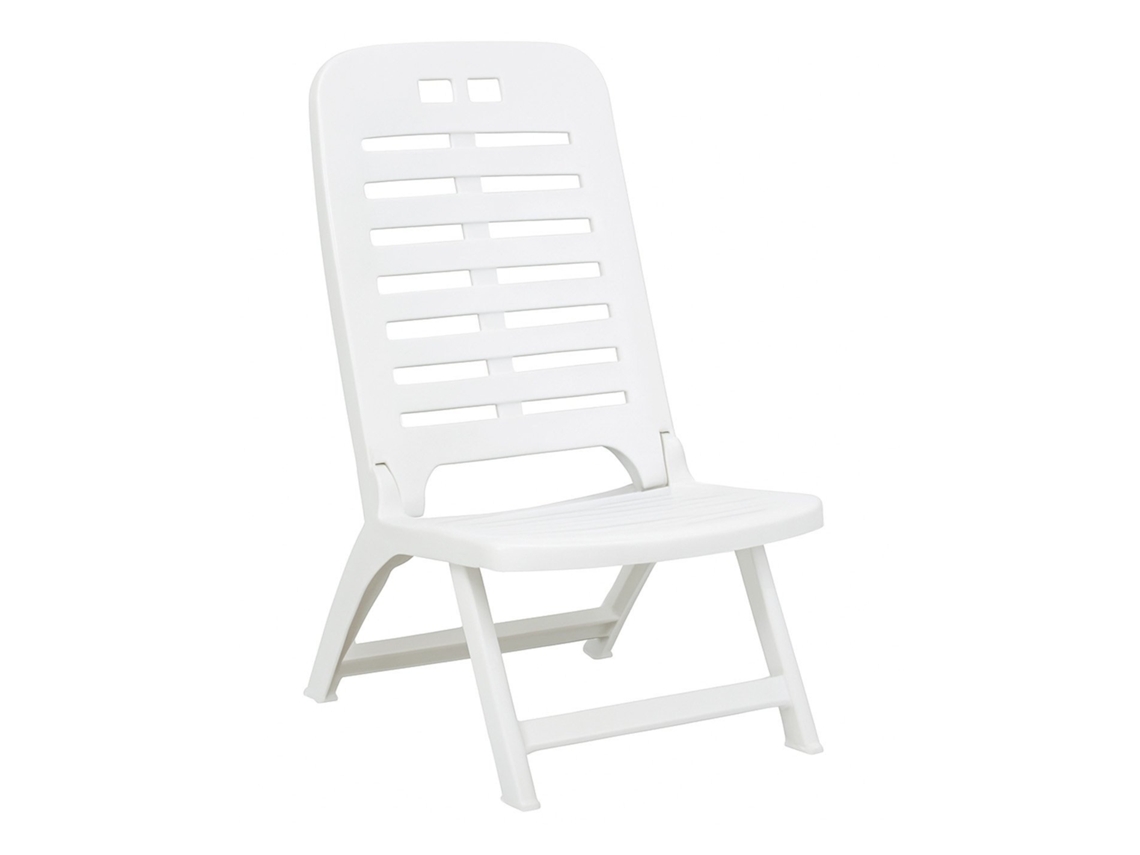 Jardin202 - Silla De Playa De Plastico | Con Asa De Transporte Integrada | Exterior Y Camping Blanco Pack 2 Uds | Pack 2 Uds (blanco)