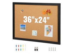 Quadro De Avisos De Cortiça 91x61cm Com Moldura Mdf Tekmaquinas
