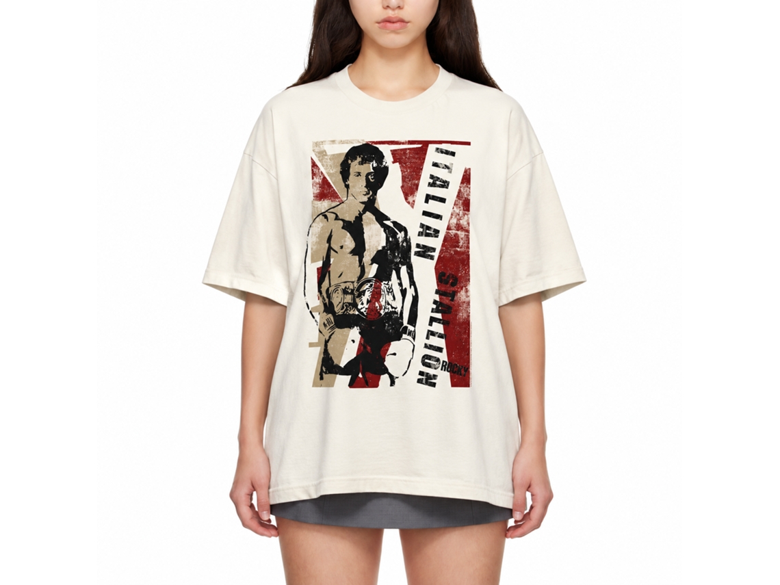 Rockinstone Rocky Movie Italian Stallion Solid Natural Adult T-shirt Size:s