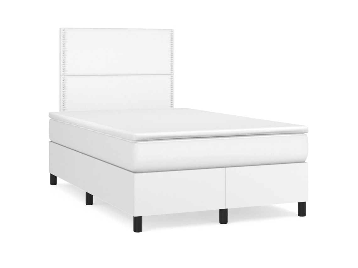 Box Spring Bed, Box Spring Beds Vidaxl Branco Couro Artificial (120 X 200 Cm)