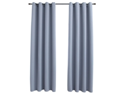 Maison Exclusive - Cortinas Blackout C/ Argolas Em Metal 2 Pcs 140x225 Cm Cinzento