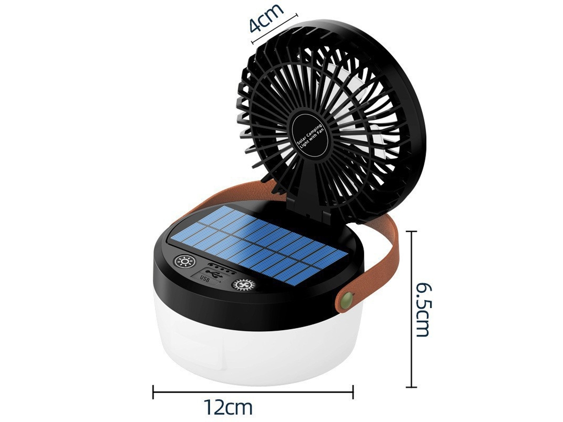 Ventilador Portátil EIFSON Dobrável com Lanterna Recarregávelpreto