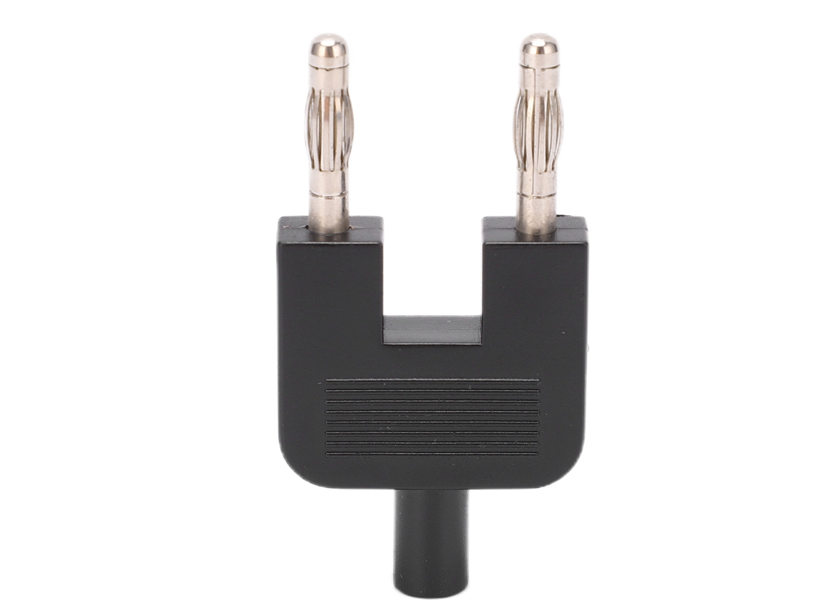 Plug Banana Curto Circuito U35 Fêmea para 2 Machos Conector 4mm PVC Preto para Testes Elétricos S/MARCA