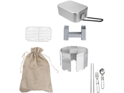 Lancheira Bento Dobrável De Alumínio, 1 Conjunto, Resistente A Manchas, Multifuncional, Para Mochilão E Camping Ao Ar