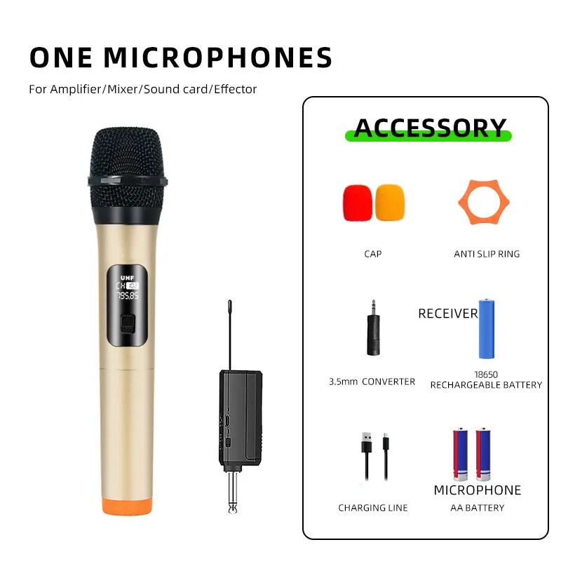 Microfone Sem Fio 2.4g, Frequência Fixa Uhf MDUG