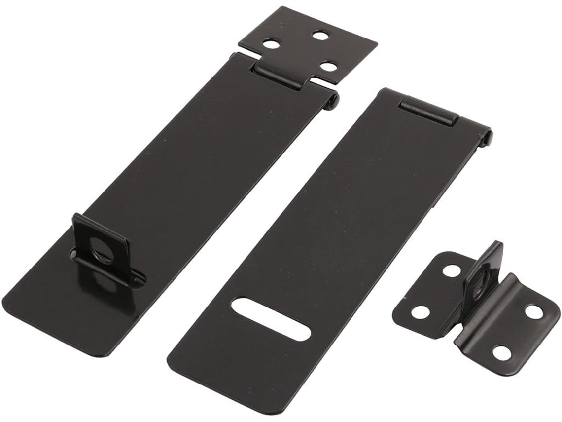 2 Conjuntos de Trincos Retangulares Metal Preto para Portões e Portas, 110 * 30 Mm CHABERLU