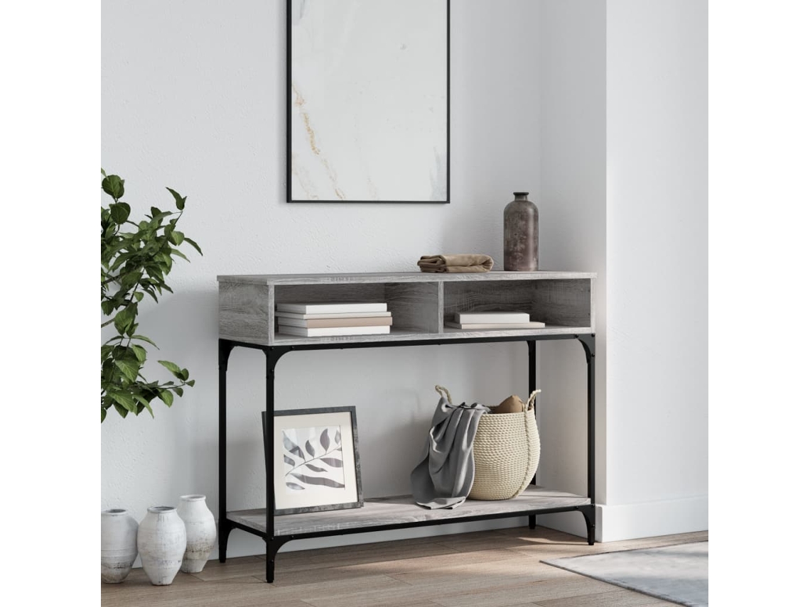 Vidaxl Mesa Consola 100x30,5x75cm Derivados De Madeira Cinzento Sonoma